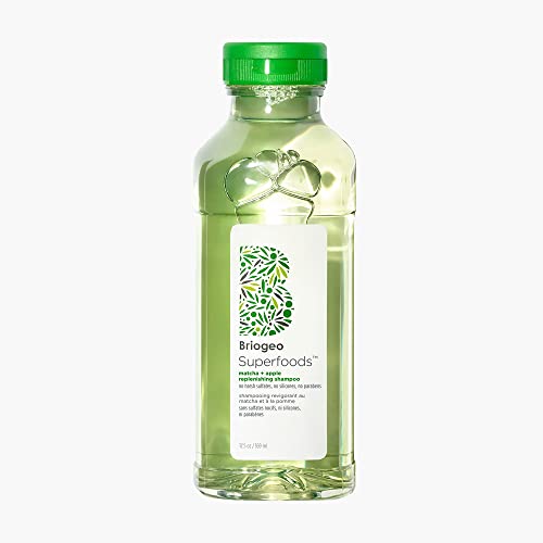 Briogeo Superfoods Matcha ו- Apple Shampening Shampoo | תומך בשיער ובקרקפת בריאה ומאוזנת | טבעוני, פלאט